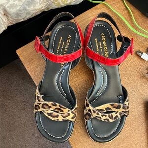 Donald J. Pliner Red and Leopard Sandals